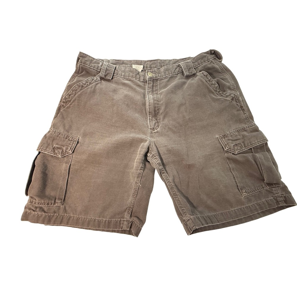 Carhartt Mens B164 DKB Canvas Cargo Shorts Brown Size 40 Workwear Utility